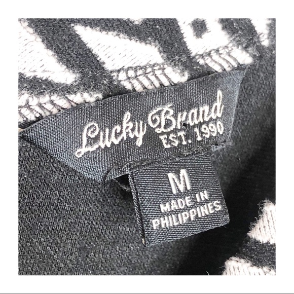 Lucky Brand Black & White Aztec Graphic Blouse - Picture 4 of 4